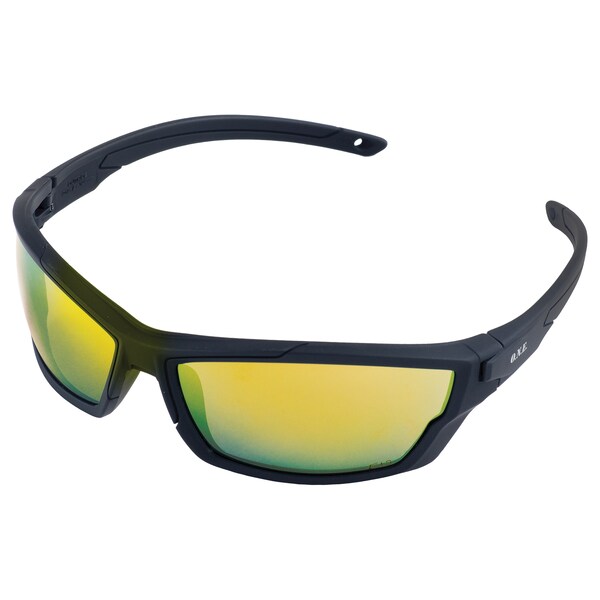Erb Safety Outride Safety Glasses, Black Frame And Orange Mirror Lens 18033
